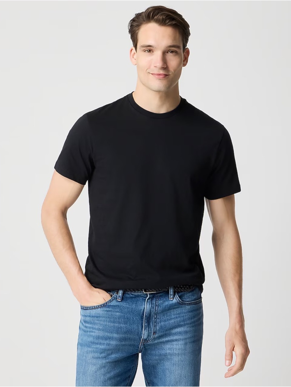 J.Crew Factory Cotton Washed Jersey Crewneck Tee in Black Size Medium